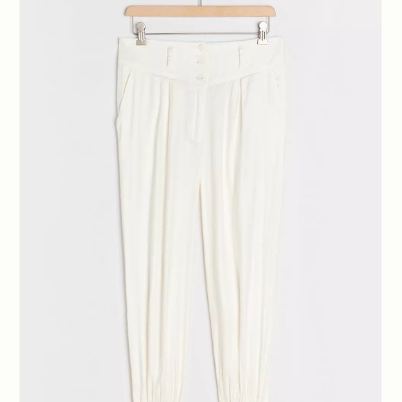 Anthropologie Marie Linen Blend Pleated Boho Jogger Pants - Picture 3 of 4